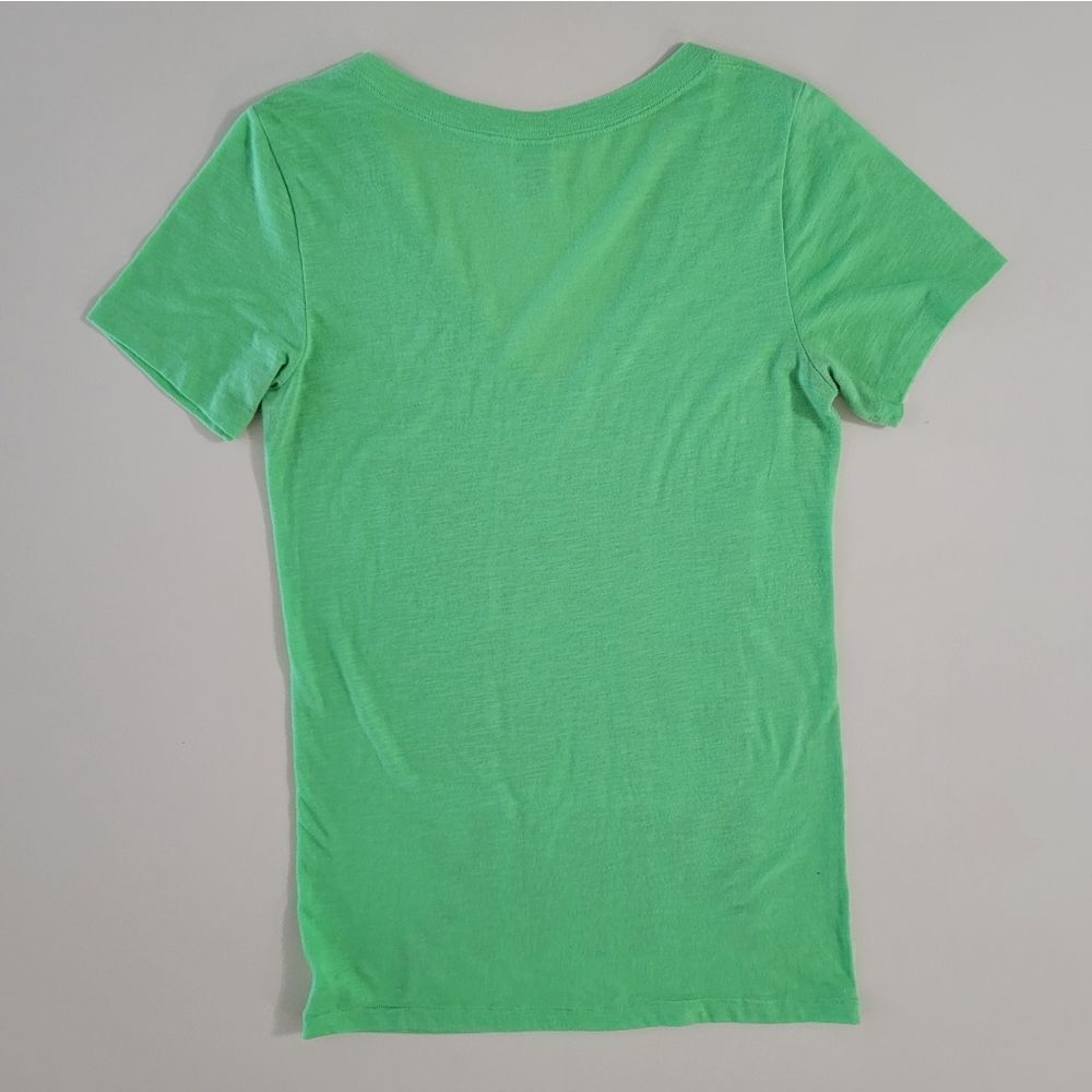 PINK Victoria's Secret Green V-neck Graphic Short Sleeve T-shirt - Picture 11 of 11